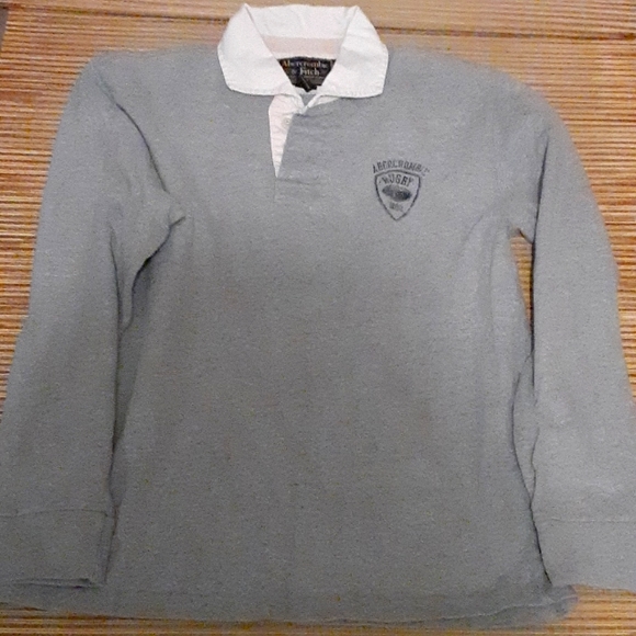 Vintage Abercrombie&Fitch LongSleevePoloRugby1892Grey SizeMedium - Picture 3 of 4
